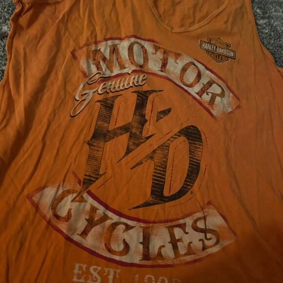Harley-Davidson Orange Winged Muscle Tank - Picture 2 of 9